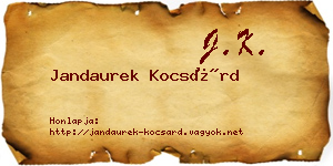Jandaurek Kocsárd névjegykártya
